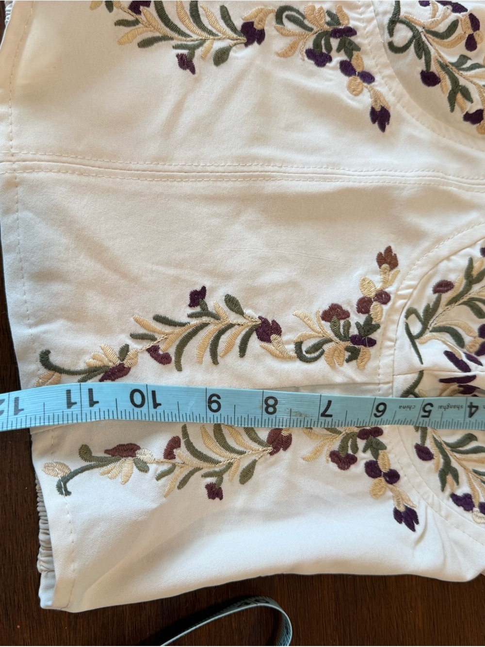 Promesa Juliet Embroidered Peasant Crop Top Sweetheart Neckline Ivory Size S - Picture 11 of 11